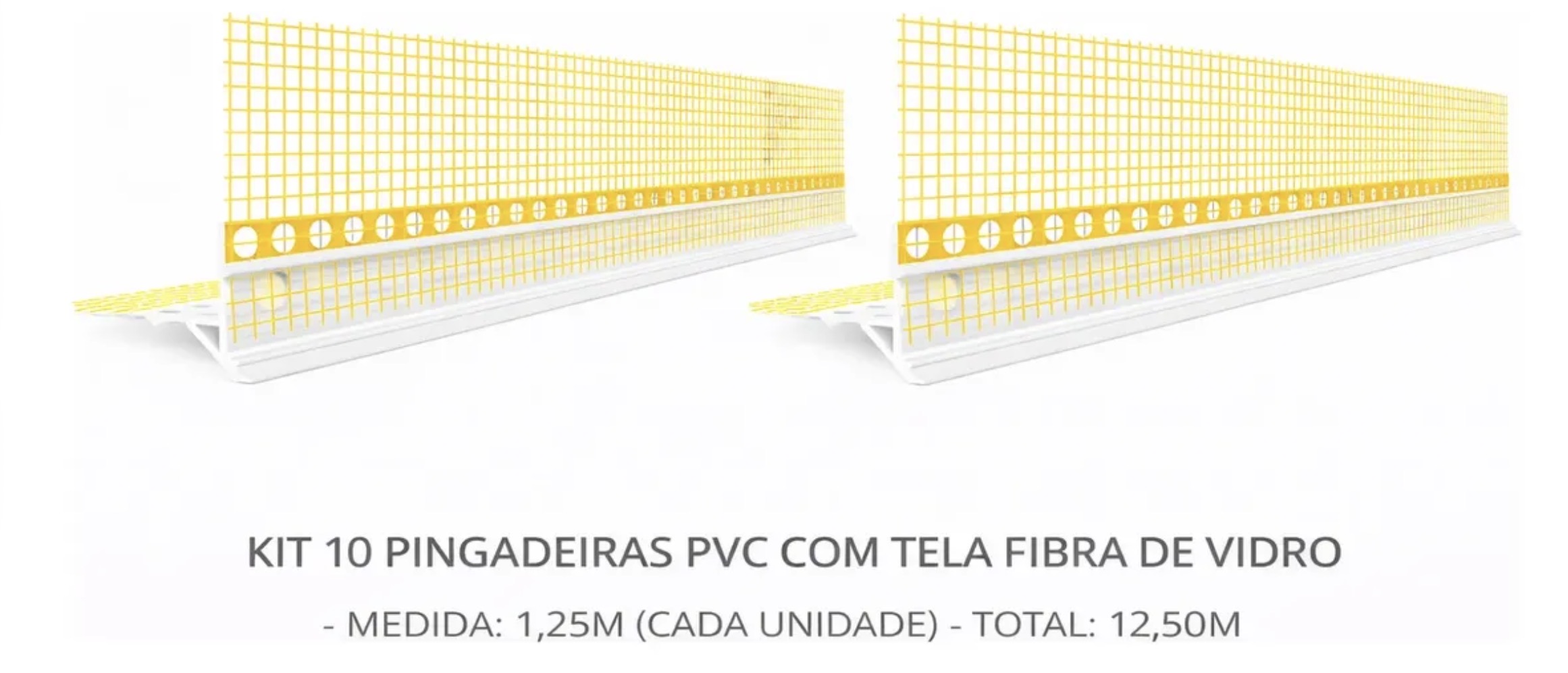 Kit 10 Pingadeiras 1,25m Platibanda C Tela Fibra Vidro = 12,50mm — imagem 3