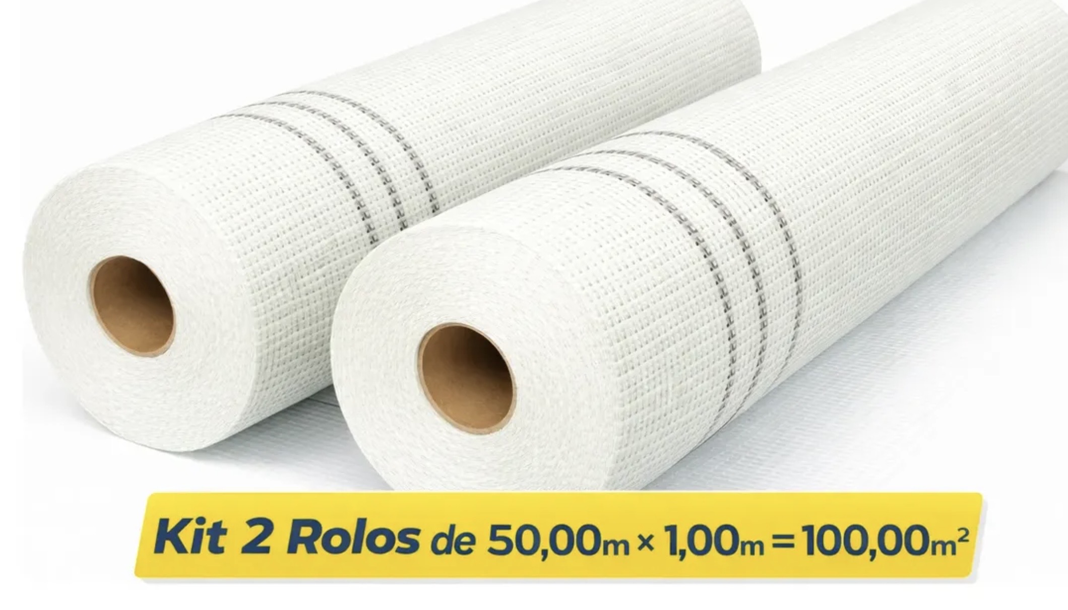 Kit 2 Rolos (100m2) Tela Fibra De Vidro Reboco Anti Trincas — imagem 2