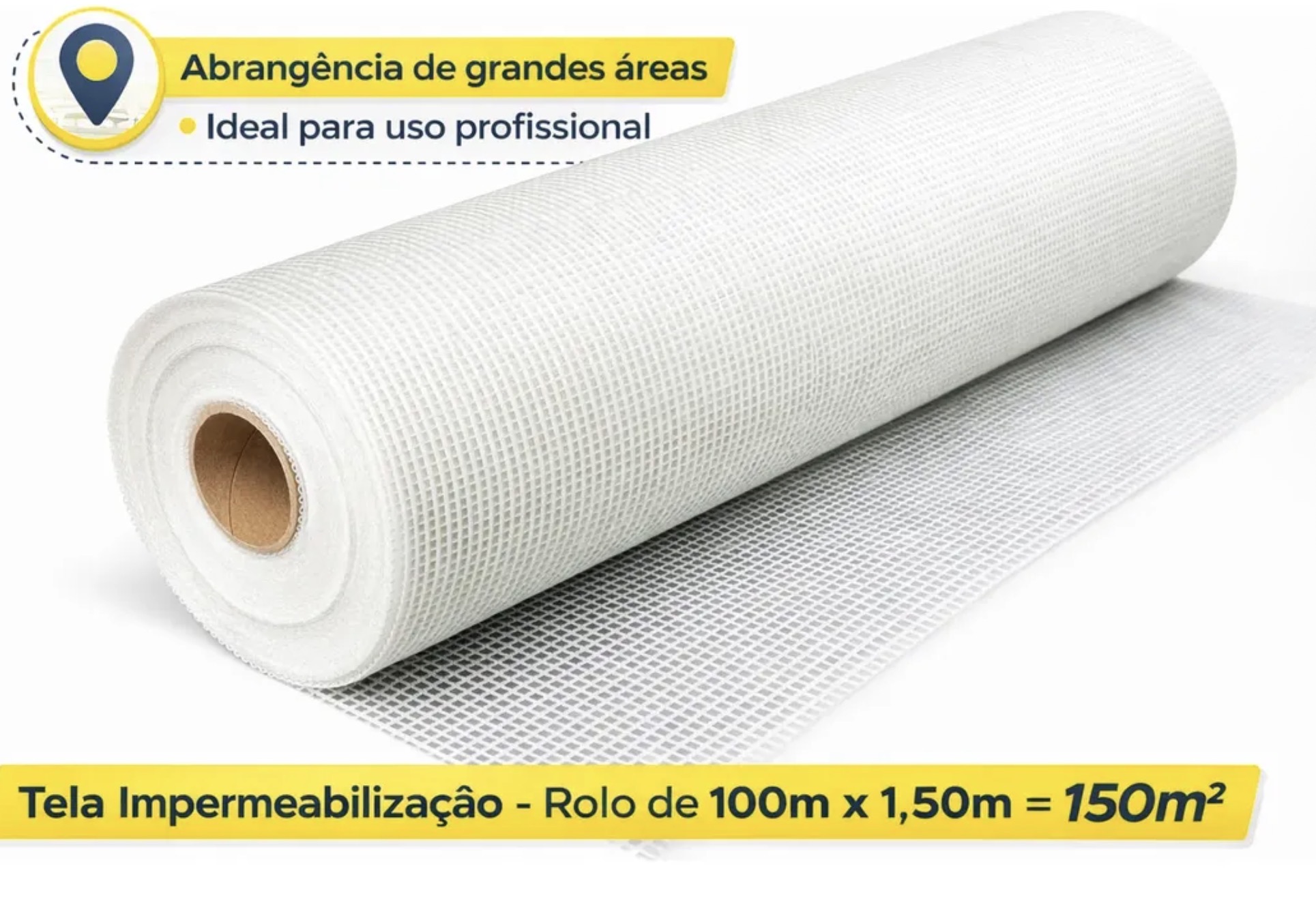 Tela Poliéster Reforço Impermeabilização 100mx1,50m = 150m2