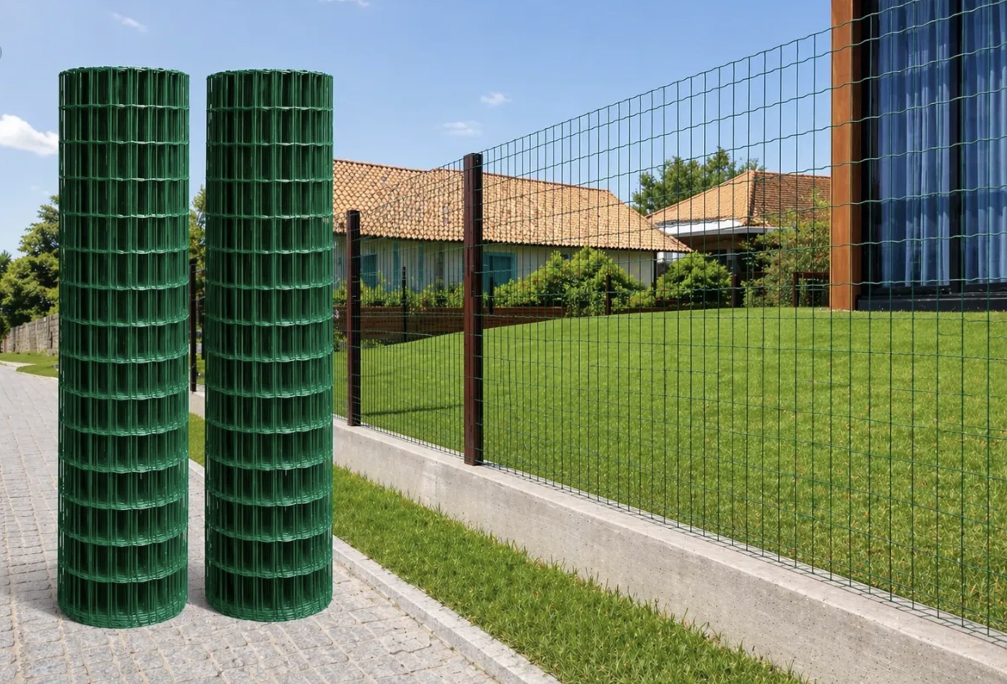 Kit 2 Rolos 30m X 1m Tela Soldada Multiuso Revestida De Pvc