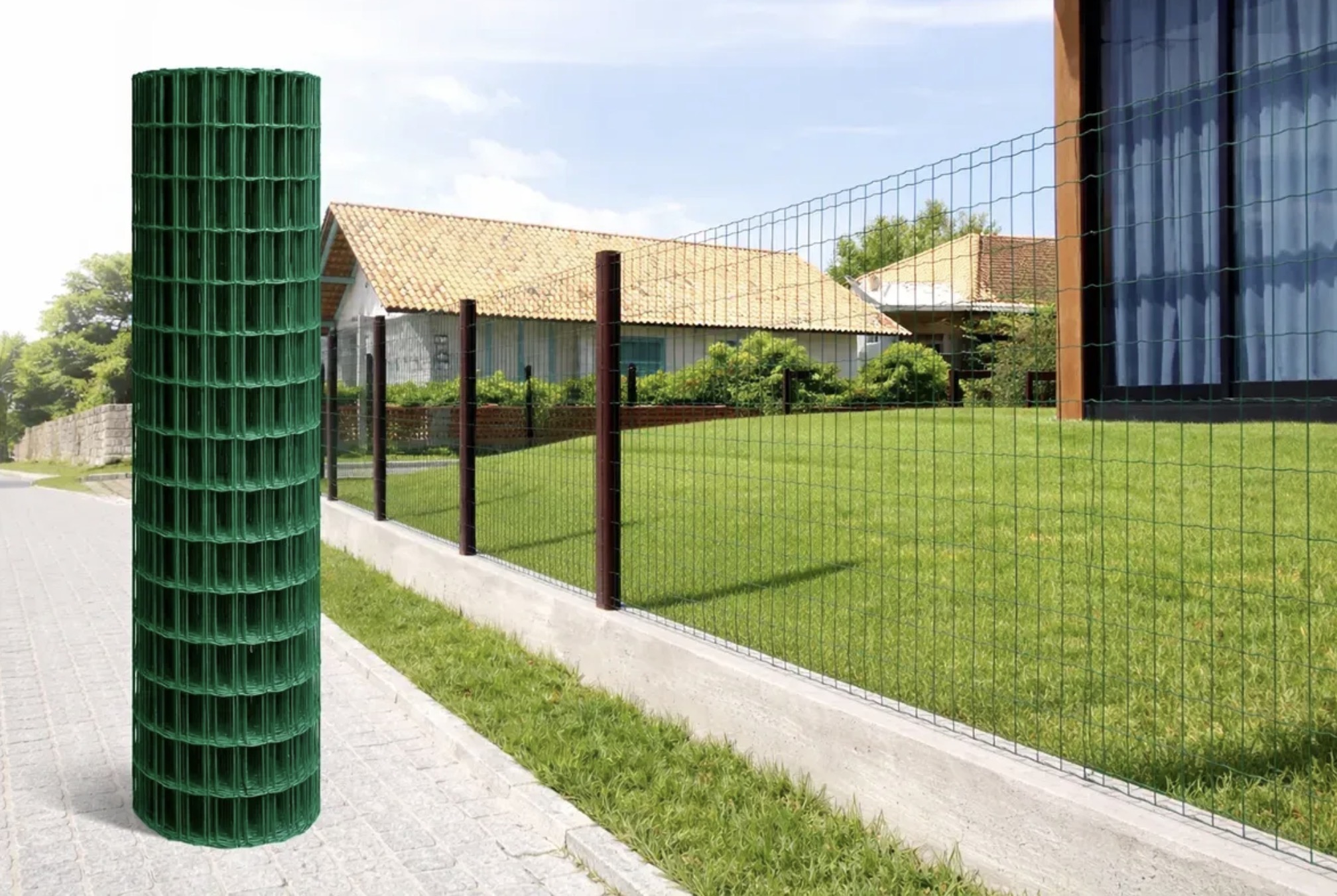 Tela Soldada Revestida Pvc Verde Jardim Cercas Pets 25m X 2m