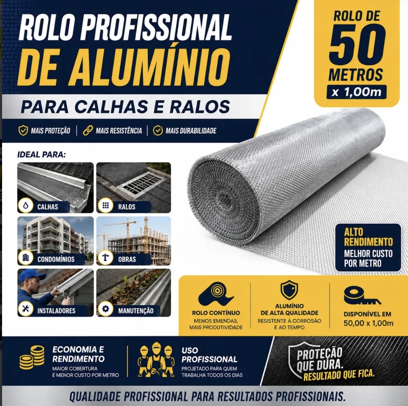 Tela Alumínio Expandido Calha Ralos Anti Insetos 50m X 0,30m — imagem 2