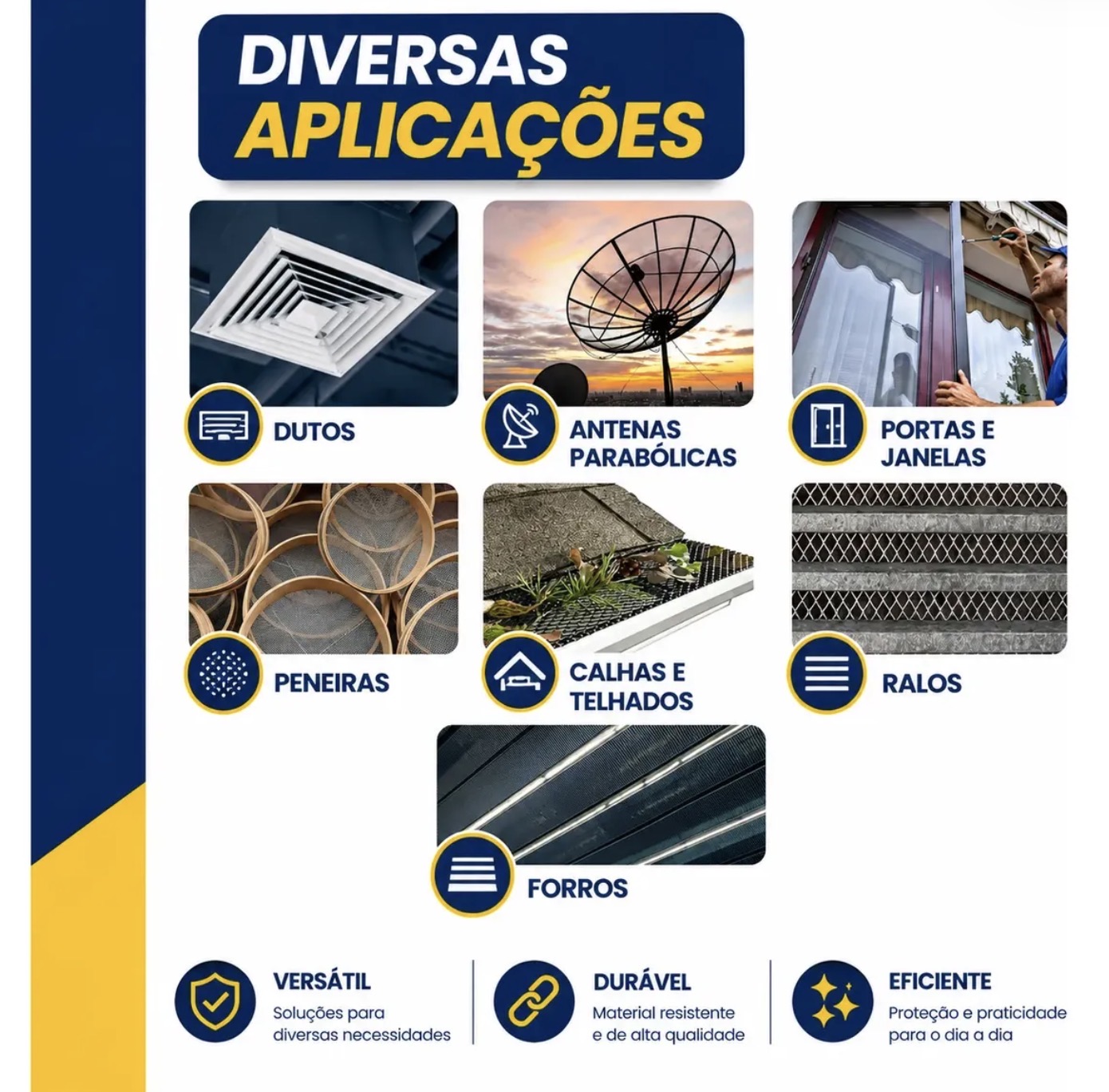 Tela Alumínio Expandido Calha Ralos Anti Insetos 50m X 0,30m — imagem 6