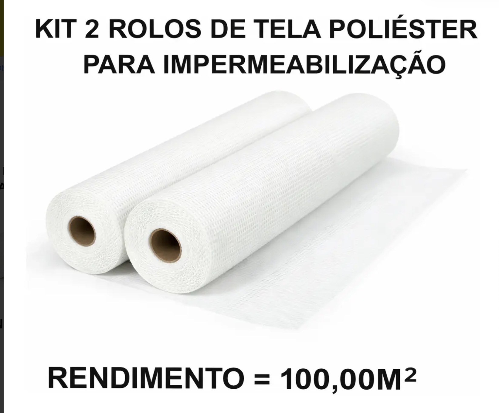 Kit 2 Rolos Tela Poliéster Impermeabilização 100mx1m = 100m2 — imagem 2