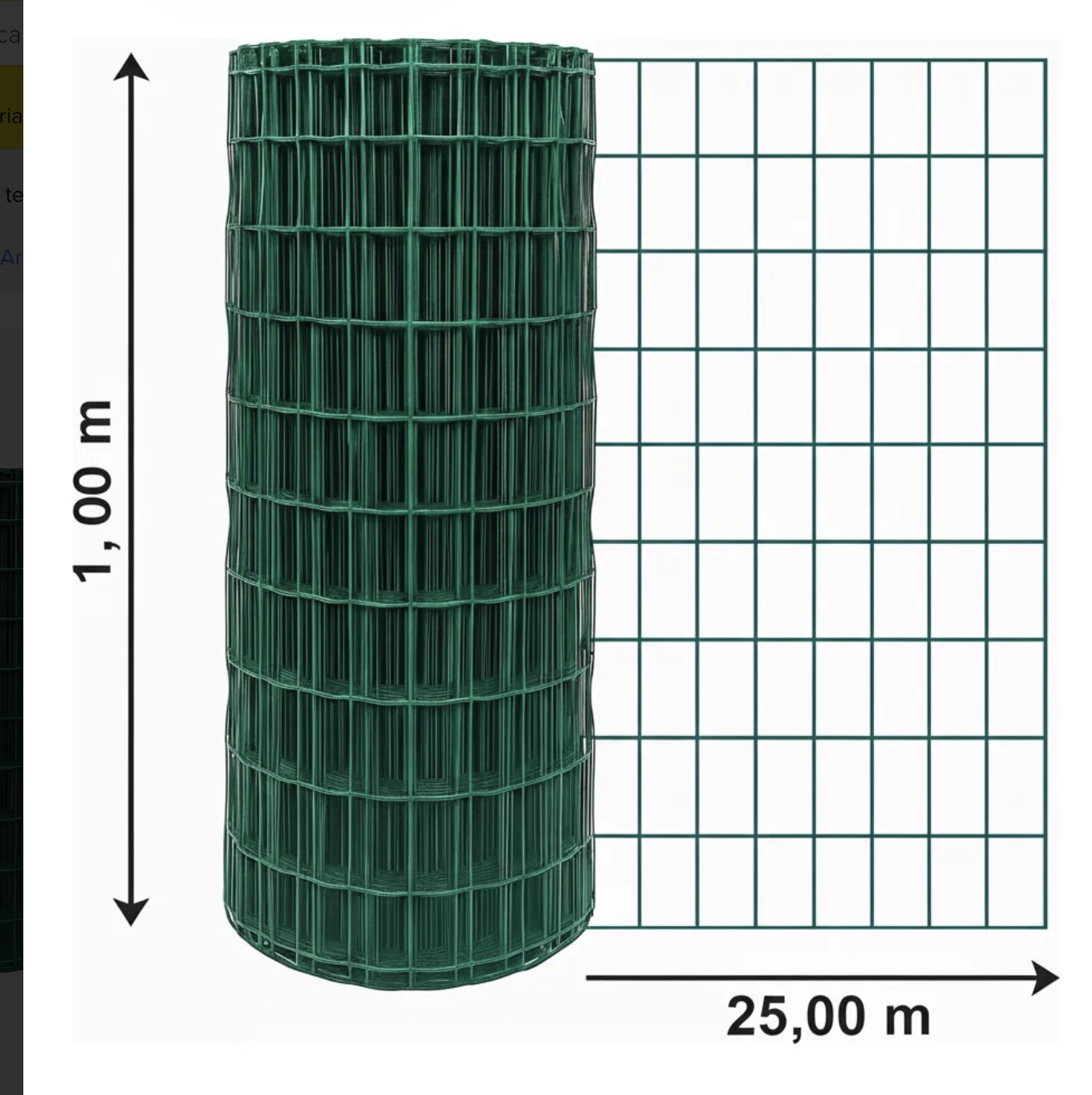 Tela Soldada Revestida Pvc Verde Jardim Cercas Pets 25m X 1m — imagem 2