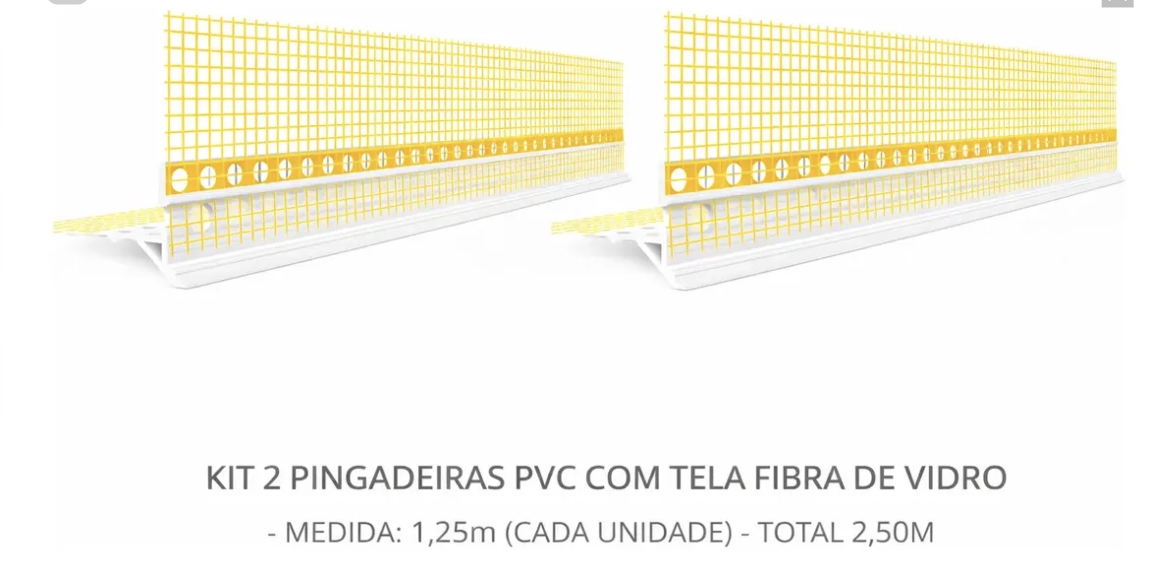 Kit 2 Pingadeiras Pvc C/ Tela Fibra De Vidro 2x 1,25m = 2,50 — imagem 3
